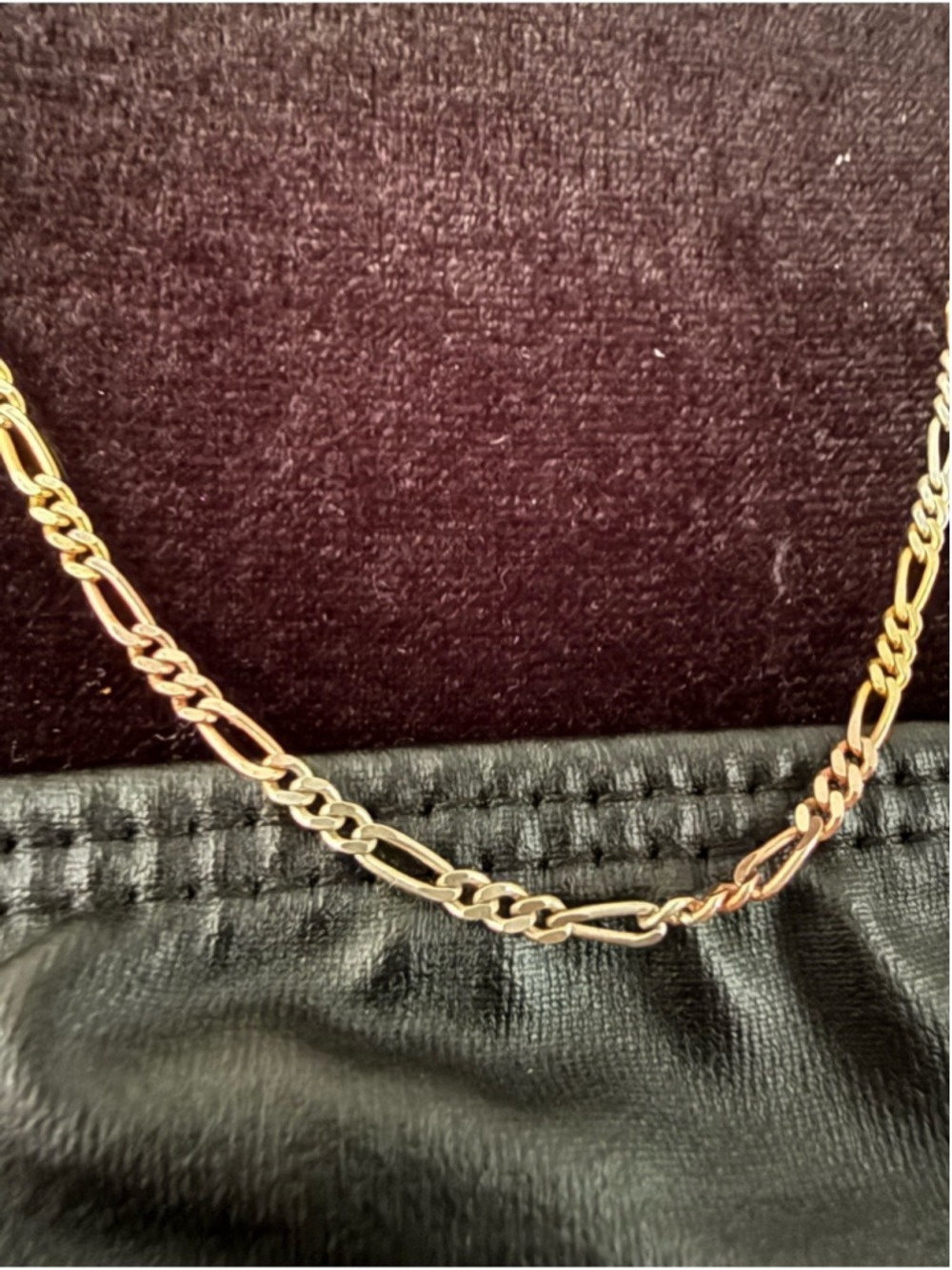 Italian 925 Sterling Tri-Color Figaro Chain Necklace 20” HAN Silver Rose Gold - Picture 6 of 9